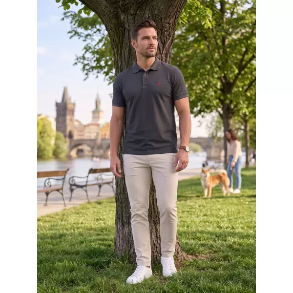  Tricou premium pentru bărbați cu guler ALTISPORT ALM002203 EVIDENȚIERE ANTRACIT 