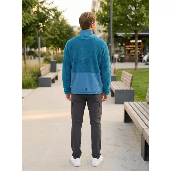  Hanorac pentru bărbați din fleece ALTISPORT HONOB MSWU307 ALBASTRU 