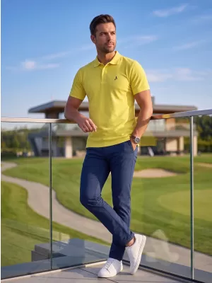 Tricou premium pentru bărbați cu guler ALTISPORT ALM002203 LĂMÂIE