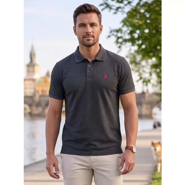  Tricou premium pentru bărbați cu guler ALTISPORT ALM002203 EVIDENȚIERE ANTRACIT 