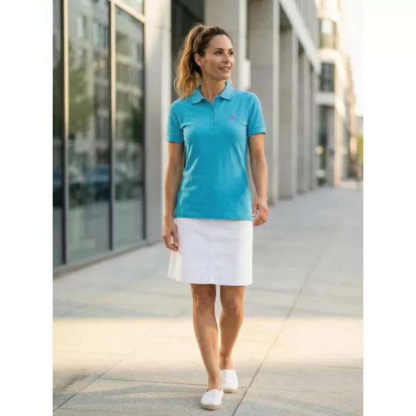  Tricou premium de damă cu guler ALTISPORT ALW002210 TURCOAZ 