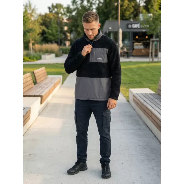  Hanorac pentru bărbați din fleece ALTISPORT HONOB MSWU307 NEGRU 