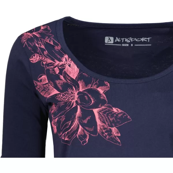  Tricou pentru femei ALTISPORT KOLIA LTSU837 ALBASTRU ÎNCHIS/ROZ 