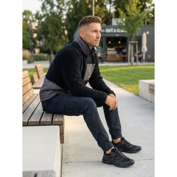  Hanorac pentru bărbați din fleece ALTISPORT HONOB MSWU307 NEGRU 
