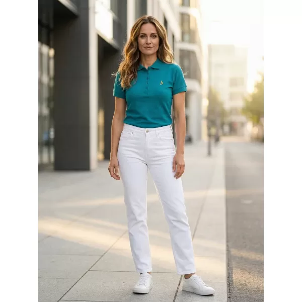  Tricou premium de damă cu guler ALTISPORT ALW002210 TURCOAZ ÎNCHIS 