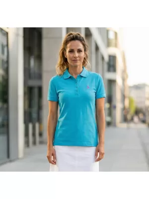 Tricou premium de damă cu guler ALTISPORT ALW002210 TURCOAZ