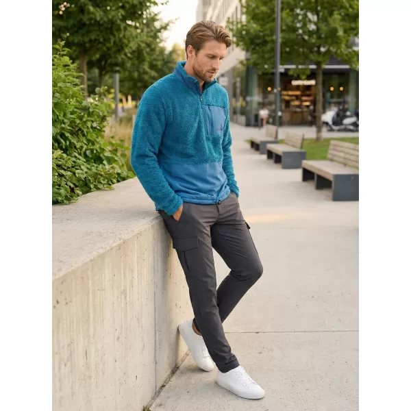  Hanorac pentru bărbați din fleece ALTISPORT HONOB MSWU307 ALBASTRU 