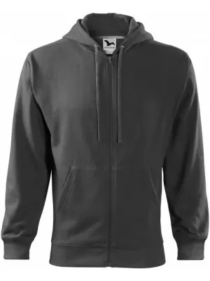 Hanorac pentru bărbați MALFINI TRENDY ZIPPER 410 GRI OȚEL