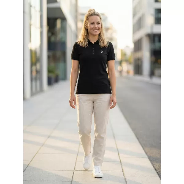  Tricou premium de damă cu guler ALTISPORT ALW002210 ALB-NEGRU 