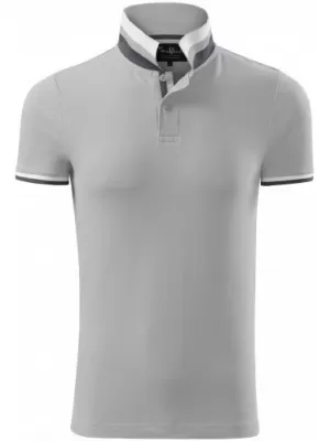 Tricou pentru bărbați cu guler MALFINI PREMIUM COLLAR UP 256 GRI ARGINTIU