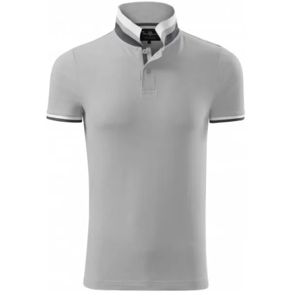  Tricou pentru bărbați cu guler MALFINI PREMIUM COLLAR UP 256 GRI ARGINTIU 
