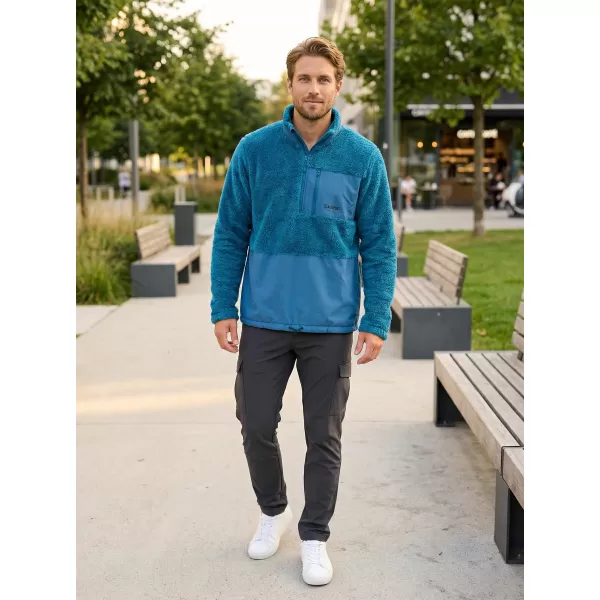  Hanorac pentru bărbați din fleece ALTISPORT HONOB MSWU307 ALBASTRU 