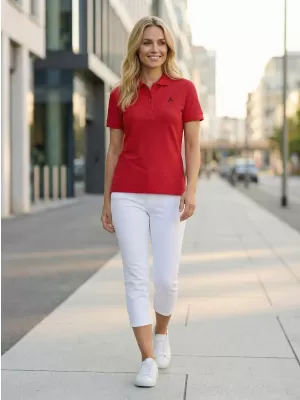 Tricou premium de damă cu guler ALTISPORT ALW002210 ROȘU