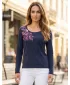 Tricou pentru femei ALTISPORT KOLIA LTSU837 ALBASTRU ÎNCHIS/ROZ