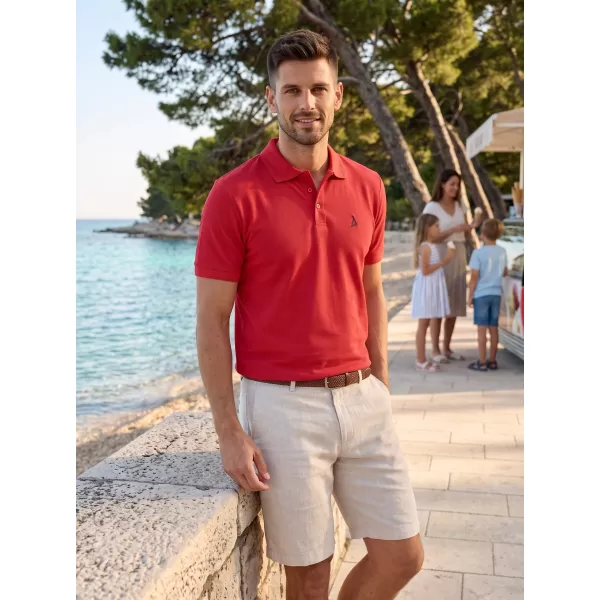  Tricou premium pentru bărbați cu guler ALTISPORT ALM002203 ROȘU 