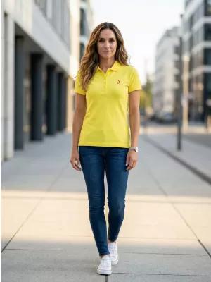 Tricou premium de damă cu guler ALTISPORT ALW002210 LĂMÂIE