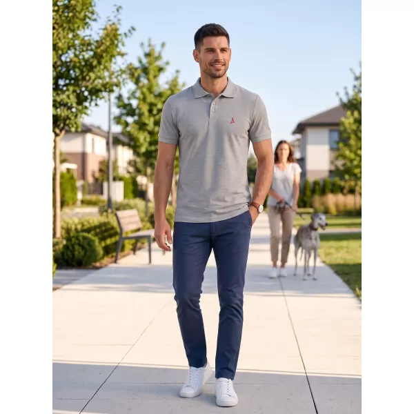  Tricou premium pentru bărbați cu guler ALTISPORT ALM002203 EVIDENȚIERI GRI ÎNCHIS 