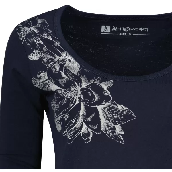  Tricou pentru femei ALTISPORT KOLIA LTSU837 ALBASTRU ÎNCHIS/GRI 