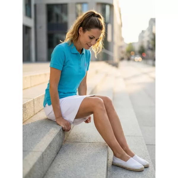  Tricou premium de damă cu guler ALTISPORT ALW002210 TURCOAZ 