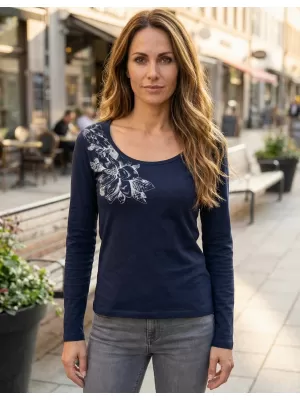 Tricou pentru femei ALTISPORT KOLIA LTSU837 ALBASTRU ÎNCHIS/GRI