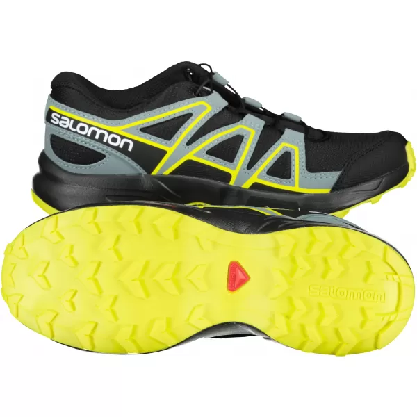  Pantofi de alergare pentru copii SALOMON SPEEDCROSS J L41447100 NEGRU/NEGRU/VERDE 