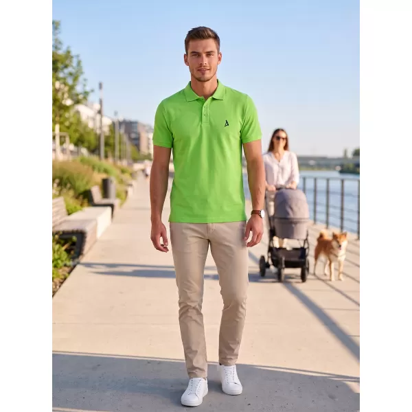  Tricou premium pentru bărbați cu guler ALTISPORT ALM002203 MĂR VERDE 