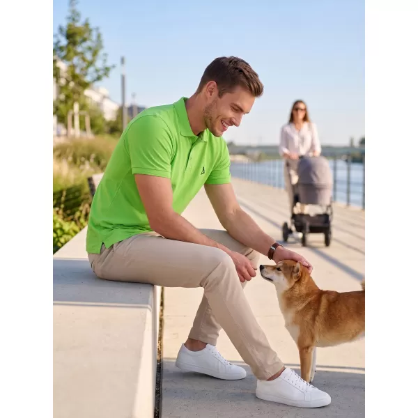  Tricou premium pentru bărbați cu guler ALTISPORT ALM002203 MĂR VERDE 