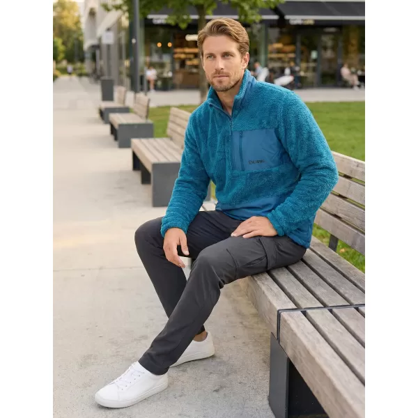  Hanorac pentru bărbați din fleece ALTISPORT HONOB MSWU307 ALBASTRU 
