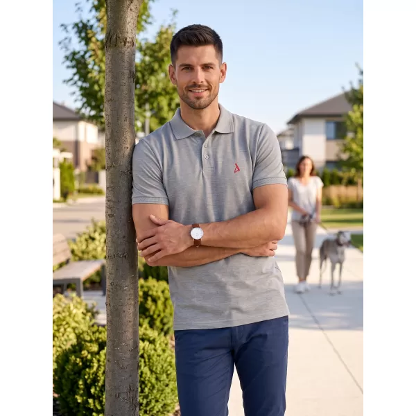  Tricou premium pentru bărbați cu guler ALTISPORT ALM002203 EVIDENȚIERI GRI ÎNCHIS 