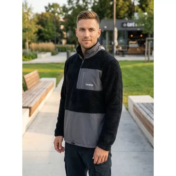  Hanorac pentru bărbați din fleece ALTISPORT HONOB MSWU307 NEGRU 