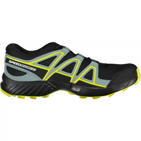  Pantofi de alergare pentru copii SALOMON SPEEDCROSS J L41447100 NEGRU/NEGRU/VERDE 