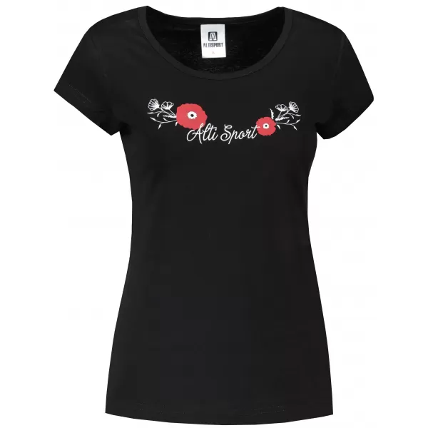  Tricou pentru femei ALTISPORT ALW116122 NEGRU ȘI ROȘU 