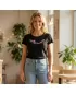 Tricou pentru femei ALTISPORT ALW116122 NEGRU ȘI ROȘU