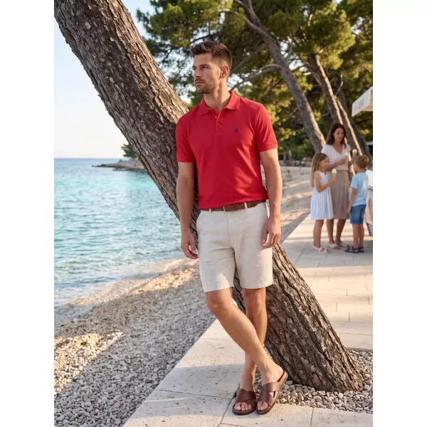  Tricou premium pentru bărbați cu guler ALTISPORT ALM002203 ROȘU 
