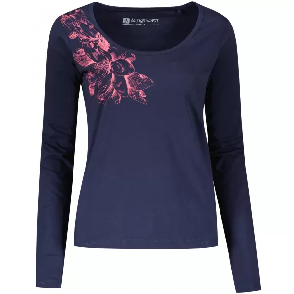  Tricou pentru femei ALTISPORT KOLIA LTSU837 ALBASTRU ÎNCHIS/ROZ 