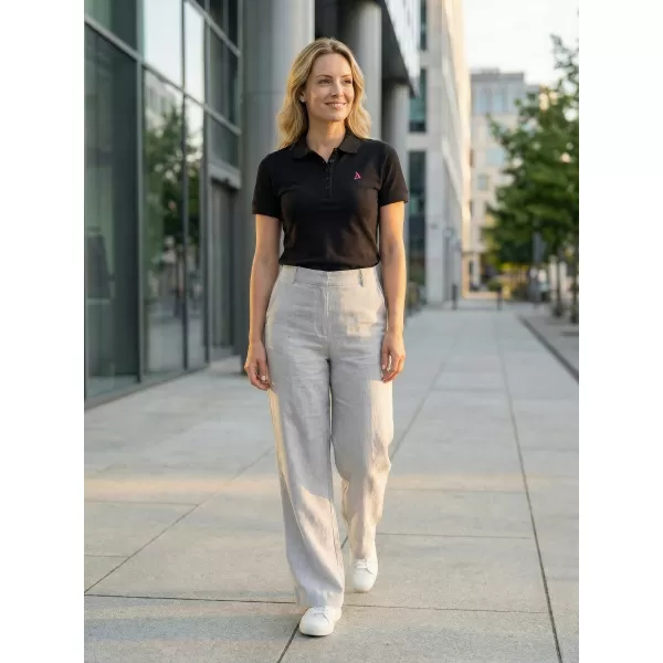  Tricou premium de damă cu guler ALTISPORT ALW002210 NEGRU ROZ 