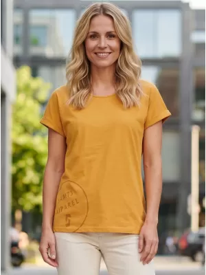 Tricou pentru femei cu mâneci scurte SAM 73 LEAH WT 828 OCHER ÎNTUNECAT