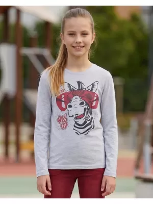 Tricou t -thirt cu mâneci lungi SAM 73 AGNES GT 555 GRI DESCHIS