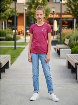 Tricou de fată cu mâneci scurte SAM 73 LEONI GT 553 ROZ ÎNCHIS