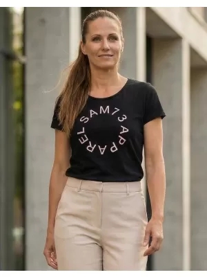 Tricou pentru femei cu mâneci scurte SAM 73 ARIAS WT 825 NEGRU