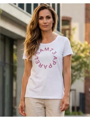 Tricou pentru femei cu mâneci scurte SAM 73 ARIAS WT 825 ALB