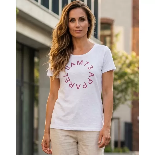 Tricou pentru femei cu mâneci scurte SAM 73 ARIAS WT 825 ALB 