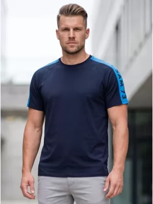 Tricou pentru bărbați cu mâneci scurte SAM 73 BONO MT 782 ALBASTRU ÎNCHIS