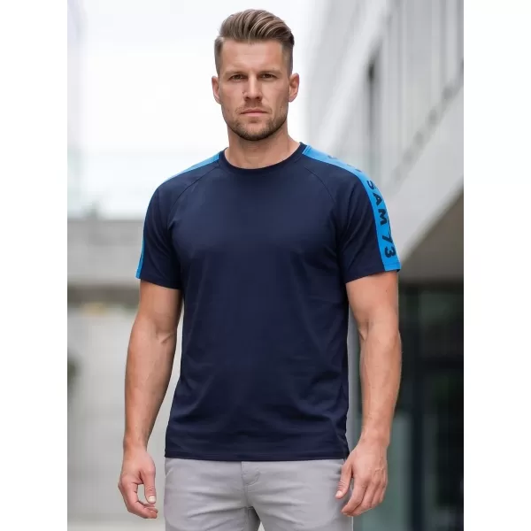  Tricou pentru bărbați cu mâneci scurte SAM 73 BONO MT 782 ALBASTRU ÎNCHIS 