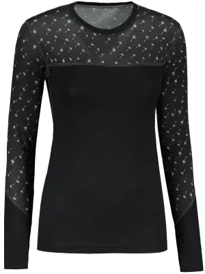 Bluză termică pentru femei SENSOR MERINO IMPRESS 19200025 NEAGRĂ/PATTERN