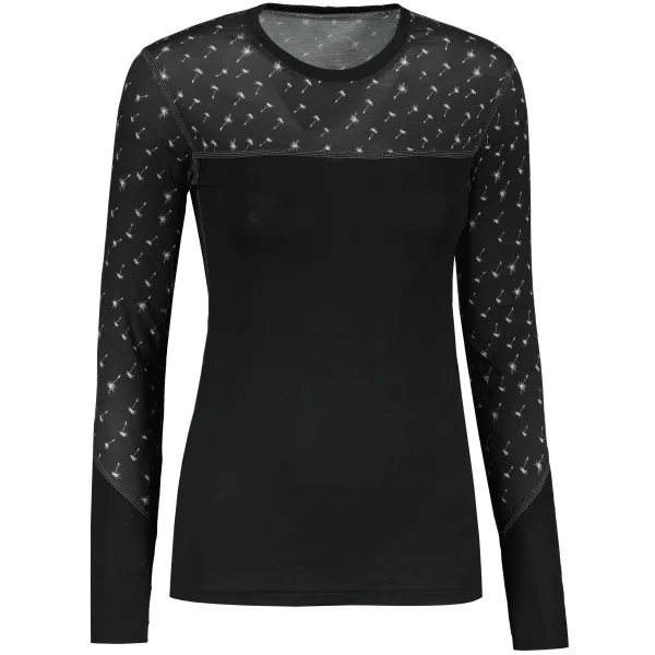 Bluză termică pentru femei SENSOR MERINO IMPRESS 19200025 NEAGRĂ/PATTERN 
