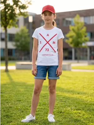 Tricou de fată cu mâneci scurte SAM 73 CAROLINE GT 554 ALB