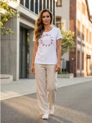 Tricou pentru femei cu mâneci scurte SAM 73 ARIAS WT 825 ALB
