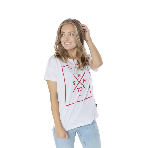  Tricou pentru femei cu mâneci scurte SAM 73 TANYA WT 826 ALB 
