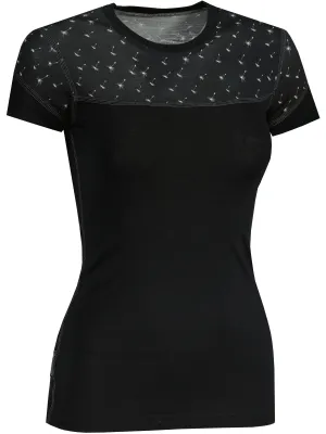Tricou termic de damă SENSOR MERINO IMPRESS 21100006 NEGRU/NEGRU/PATTERN
